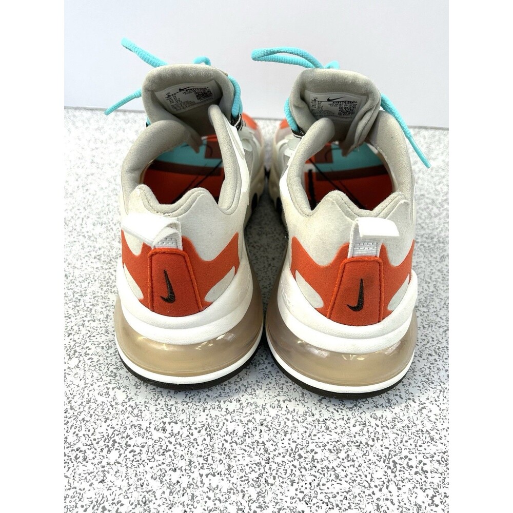 Nike Air Max 270 React Women's Size 8 Running Shoes Beige Chalk Orange - Picture 7 of 14